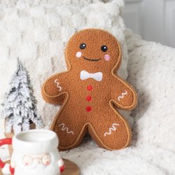 Pepparkaksgubbe, kudde, bouclé, jul, vinter, pepparkaka