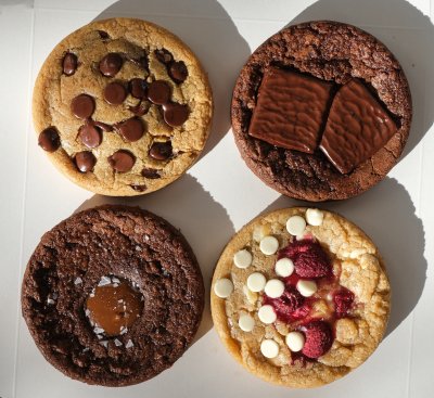 Zoom bild av Cookie box med fyra favoriter