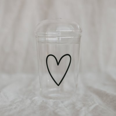 Zoom bild av Glas med glaslock